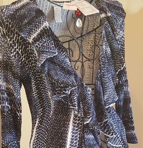 New Alberto Makali animal print Knit long cardigan